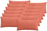 vidaXL Kussensloop 12 pcs ALMELO Rood Oranje 40 x 80 cm corduroy