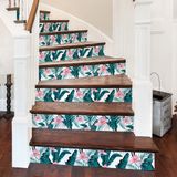 Ambiance Sticker Stickers voor trappen, tegels, trap, tropisch, San Fracisco, zelfklevend, voor trappen, cementtegels, 2 stroken van 29 x 101,5 cm