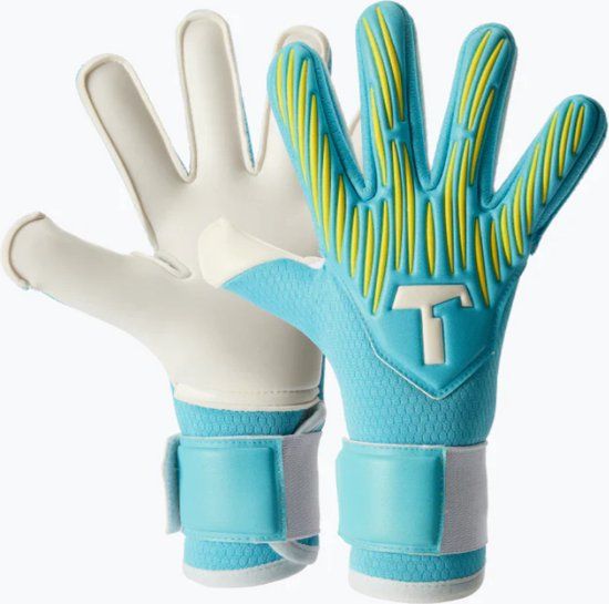 T1TAN Rebel 2.0 Sky Blue Junior Goalkeeper Gloves - Size 5 - Without Fingersave