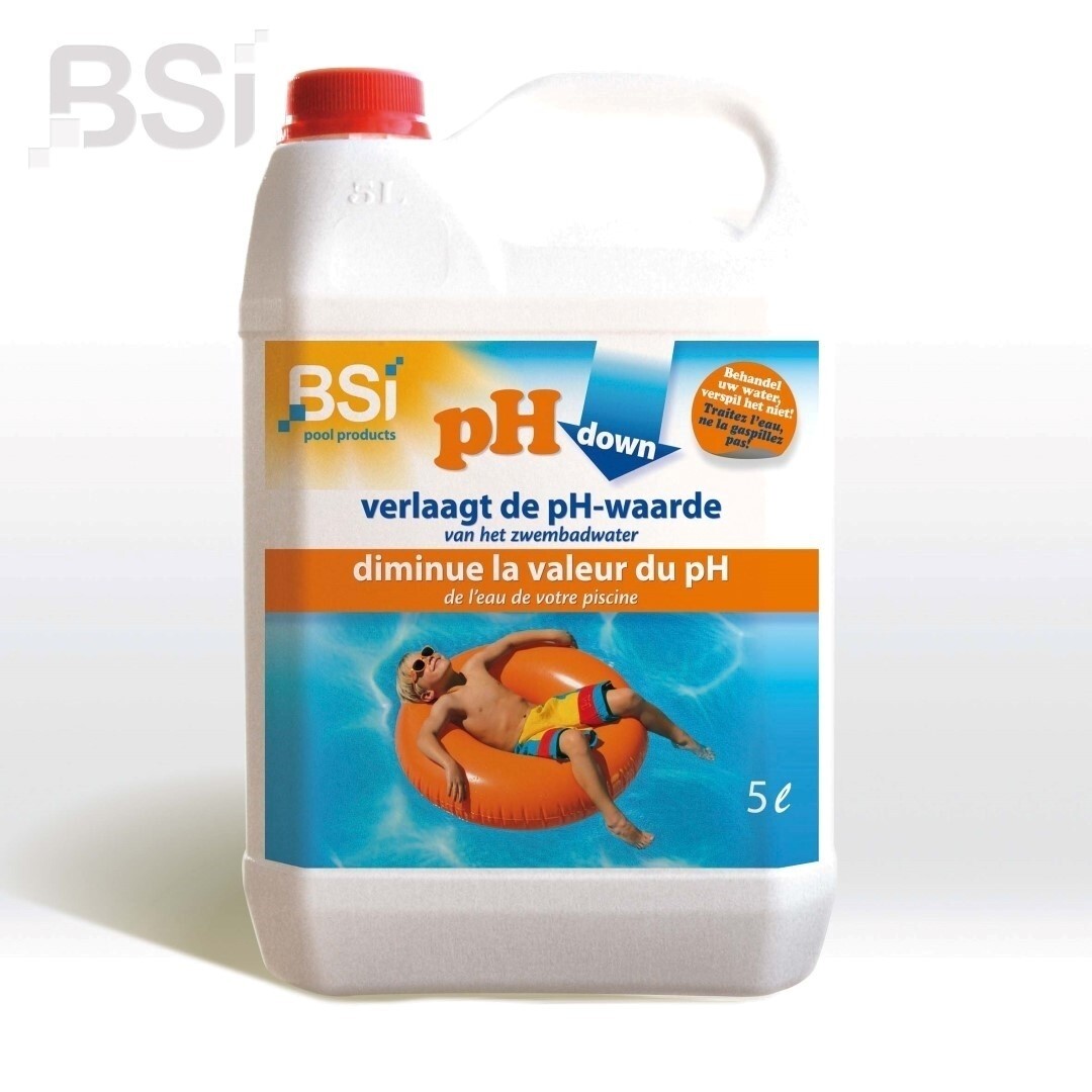 Bsi pH down liquid 5 L - verlaagt de pH-waarde in uw zwembad of spa