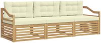 vidaXL - Bank loungeset - 3 zitplaatsen - Wit en crème - Polyester