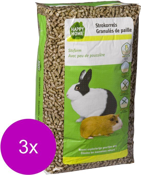 Happy Home Strokorrel 8mm - Bodembedekking - 3 x 20 l