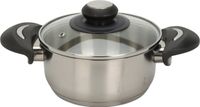 Spetebo Casserole en acier inoxydable avec couvercle, diamètre 16 cm