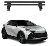 Menabo porte-bagages de toit support de base pour Toyota C-HR mk2, années de modèle 2023-2025, aluminium, noir, 2 pièces