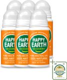 Happy Earth 6 x Déodorant Roll-On Rose Petitgrain - 75 ml