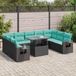Maison Exclusive - Salon de jardin 10 pièces avec coussins, rotin synthétique noir
