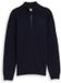 Tom Tailor Troyer gebreide trui met ribdetails - Heren - XXL - Knitted Navy Melange