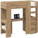 Maison Exclusive Lit superposé avec bureau, finition : chêne artisanal, dimensions : 75 x 190 cm