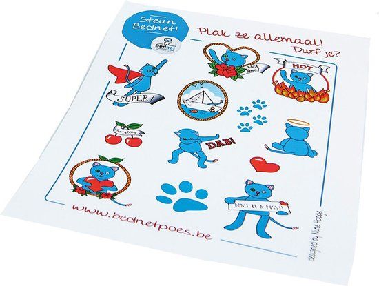 Cherry Belly Knuffel Billy de Bednetpoes Kersenpitkussen - Blauw