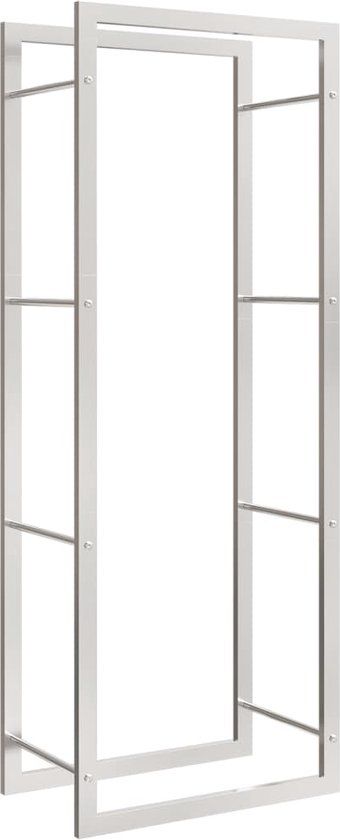 Haardhoutrek - 50x28x132 cm - Roestvrij staal