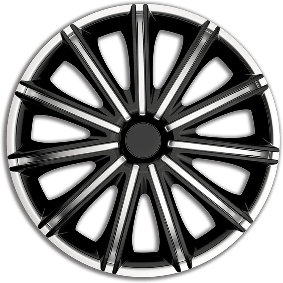 AutoStyle 4-Delige Wieldoppenset Nero 13-inch Zilver/zwart