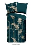 Muller Textiles Pure dekbedovertrek gouden bladeren - Lits jumeaux 240x200/220 cm - Groen - Microvezel