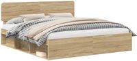 vidaXL Bedframe Sonoma Eiken Massief Grenenhout 200 x 200 cm