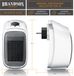 Brandson Radiateur soufflant - 400 W - Thermostat 15-45 °C - Minuteur 12 heures - Affichage - Prise pivotante à 90° - Blanc