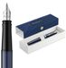 Waterman Impression Vulpen | Fijn Vulstuk met Blauwe Inktvulling | Blauwe Lak met Palladium-Gecoate Afwerking | Geschenkdoos