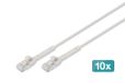 DIGITUS CAT 6A F-FTP gehoekte patchkabel, Ku, TPE-LSZH AWG 32/7, lengte 0,3 m, grijs, 10 st.