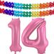 Folat 14 jaar folieballon roze 86 cm