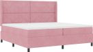 vidaXL Boxspringbed met LED-verlichting, roze, 200 x 200 cm, fluweel