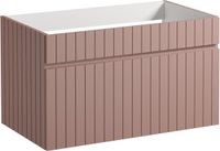 Merkloos Roze hangmeubel onder wastafel met strepen - 80 cm - SATARA