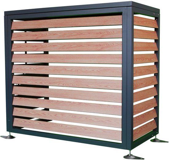 Viking Choice Airco Omkasting - Warmtepomp ombouw - gegalvaniseerd staal - antraciet, houtlook