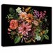 WALLARENA - Schilderij op canvas 40x30 cm - Bloemen op zwarte achtergrond