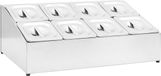 vidaXL Bain-marie - avec 8 bacs GN 1/6 - acier inoxydable - argent