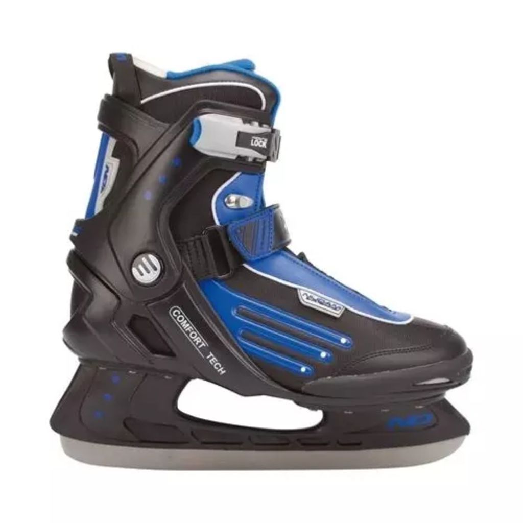 Nijdam 3353 Ijshockeyschaats - Semi-Softboot - Maat 44 - Zwart/Blauw