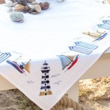 Vervaco Aïda Tafelkleed Kit Aan Zee Borduurpakket 80 x 80 cm