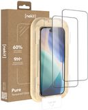 NEKIT Pure - Duo Pack Tempered Glass Geschikt voor iPhone Air - 9H+ Gehard - GRS Gerecycled Glas - Screen Protector met Installatiebox - Case Friendly