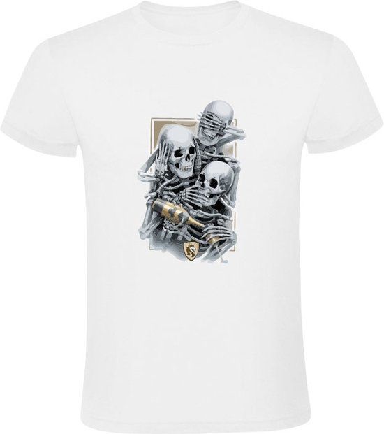 Skeletten Heren T-shirt - Wit - L