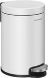 SONGMICS Pedaalemmer - 3 liter - Metaal - Wit - Soft-Close Deksel
