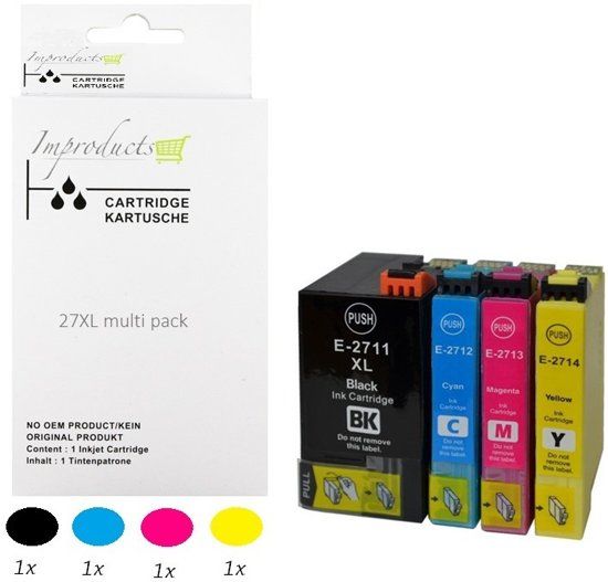 Improducts Improducts® Huismerk Inktcartridge Alternatief Epson 27XL multipack - 4 pack cartridges
