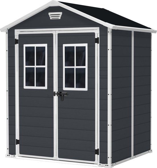 Keter Manor 65 Plastic Shed - 185x152x226cm - Grey
