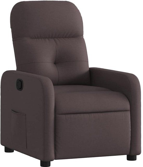 vidaXL Fauteuil verstelbaar stof donkerbruin