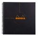 RHODIA 193609C - Spiraalschrift (Integrale Binding) Reverse Book Zwart - 21 x 21 cm - Kleine Ruitjes - 160 Afscheurbare pagina's - Clairefontaine Papier 80 g/m² - Soepele en Stevige Omslag