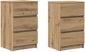 vidaXL Nachtkastjes 3 lades 2 stuks ambachtelijk eikenkleurig 39x35x65 cm
