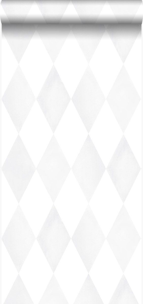 Origin Wallcoverings behang wieberruit-motief mat wit en licht warm grijs - 337220 - 53 cm x 10,05 m