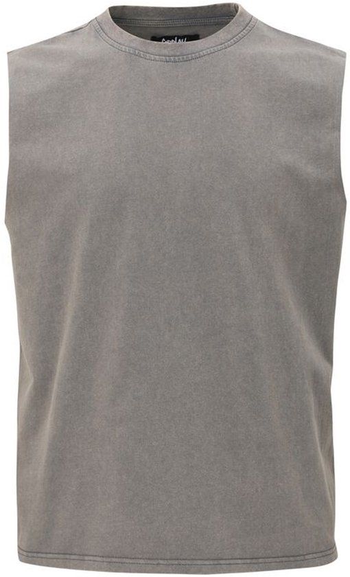 Forplay Washed Open Edge Tank Top Heren Tanktop - grijs - L