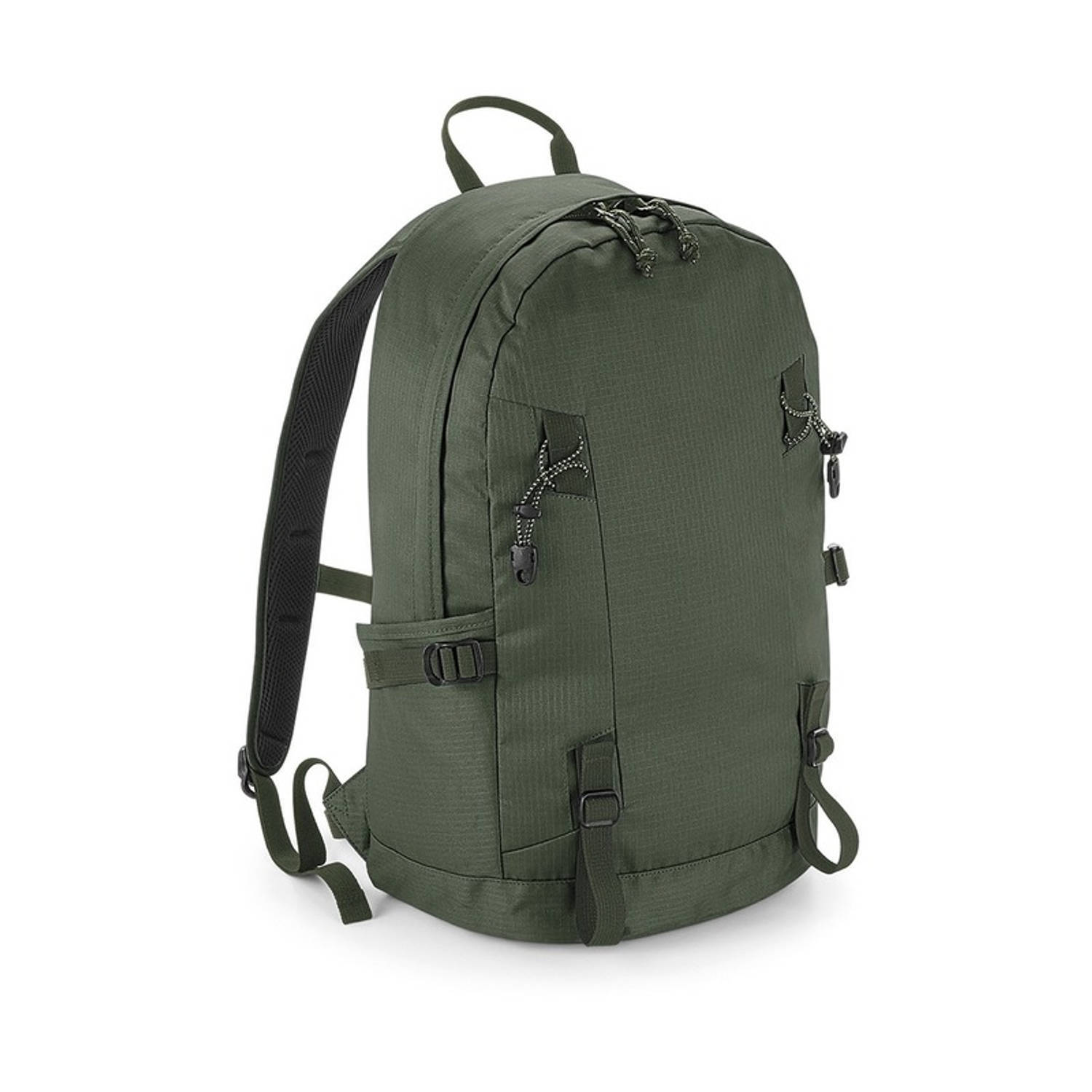 Quadra Olijf groene rugzak/rugtas voor wandelaars/backpackers 20 liter - Rugtassen voor op reis - Backpacken - Wandelen