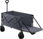 Happiq Opvouwbare Tuinwagen - Bolderkar - Tuinkar - Voor Camping, Picknick of Strand - Handkar met 200L Capaciteit & Achterdeur Wielen - Trolley Winkelwagen