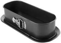 Ibili Springform Set reactangulair met Extra Base 30x11 cm, gewalste stalen plaat, Zwart, 30 x 11 x 8 cm