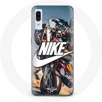 Nike Etui voor Samsung Galaxy A20 Logo Wit Motorfietswiel Maniacase