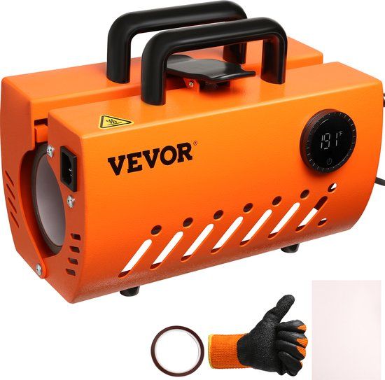 Vevor Transferpers Hittepers Mok Warmte Pers Tumbler Warmte Pers Machine Sublimatie Blanks 11-15oz 30oz Oranje Metaal 8 cm