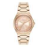 Olivia Burton Dameshorloge met drie wijzers kwartsuurwerk, collectie LUSTRE met roségouden armband van roestvrij staal - 24000202