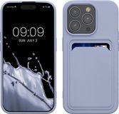 kwmobile telefoonhoesje geschikt voor iPhone 15 Pro - Hoesje met pasjeshouder - TPU case in lavendel