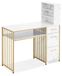 Bureau à ongles - 3 tiroirs - Aspect marbre - 108 x 43 x 125 cm