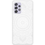 Samsung Galaxy A72 Mandala blanc Verstevigd hoesje met sublimatie bedrukking