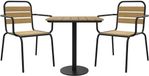 Vente-unique Tuinset van polywood en metaal: een tafel B.70 cm en 2 stapelbare stoelen - Zwart - LYLIOS van MYLIA