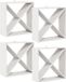 vidaXL Wijnrek - 4 flessen - Wit - 62 x 25 x 62 cm - Massief grenenhout