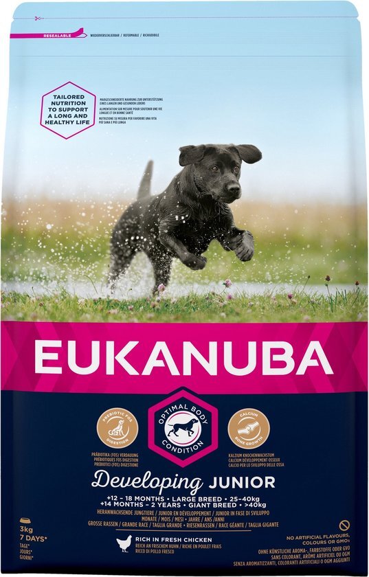 EUKANUBA Developing Junior Large Breed Kip - Hondenvoer - 3 kg